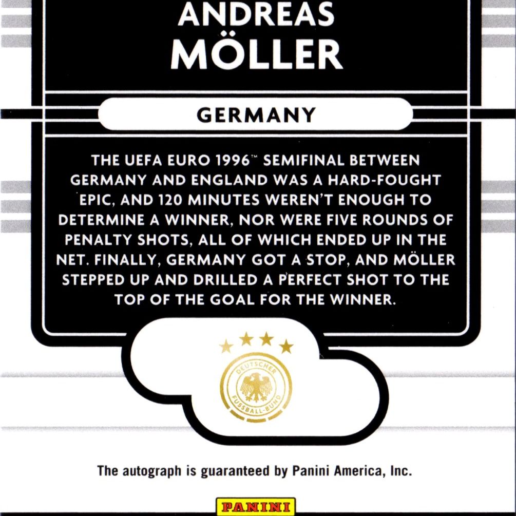 Andreas Moller - Card autografata, Panini America, 2021