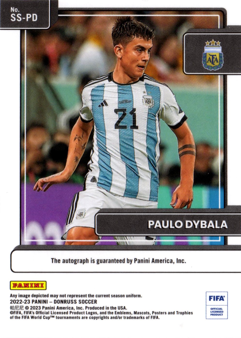 Paulo Dybala - Argentina - Panini Donruss FIFA Signature Series 