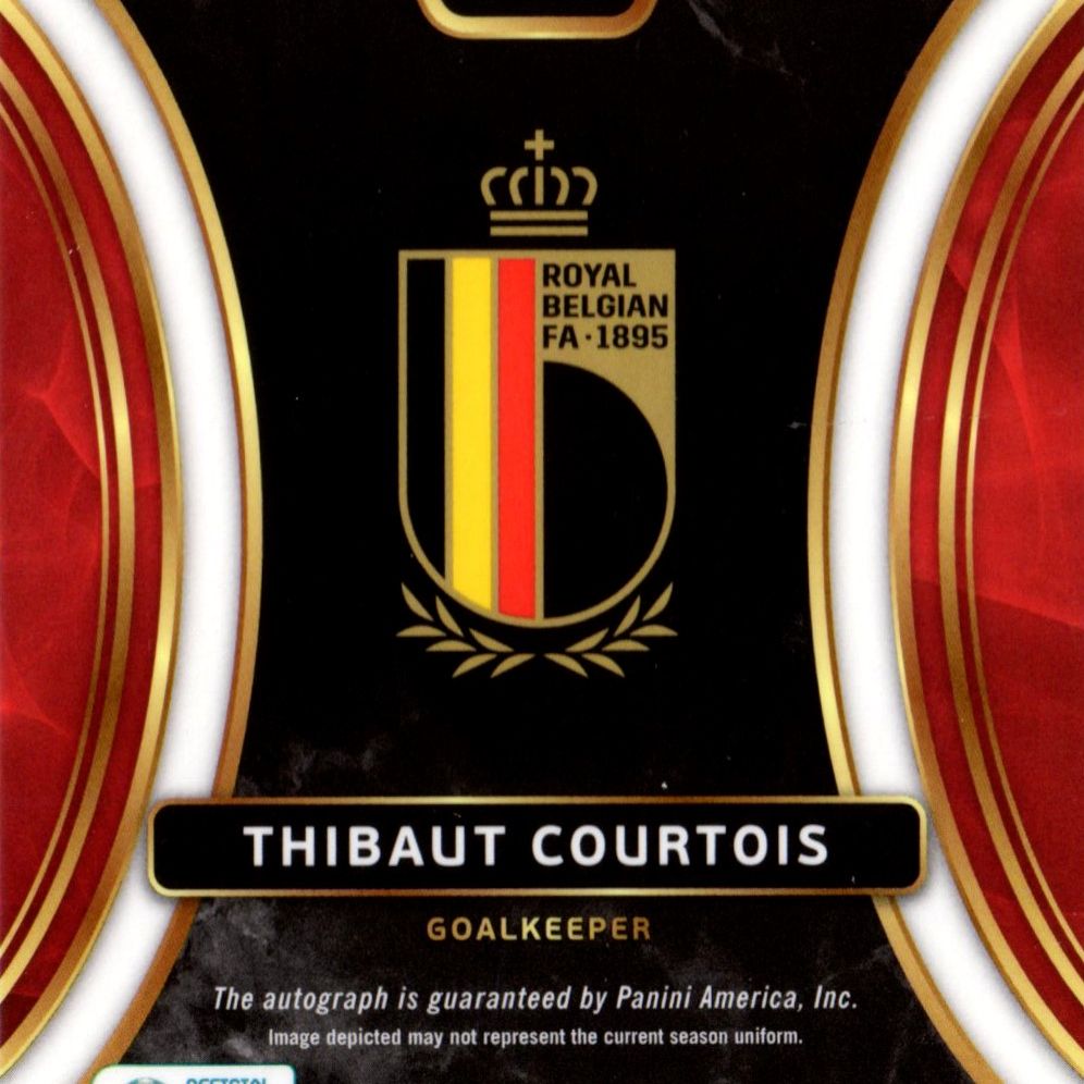 Thibaut Courtois - Card autografata Panini Select UEFA Silver Prizm