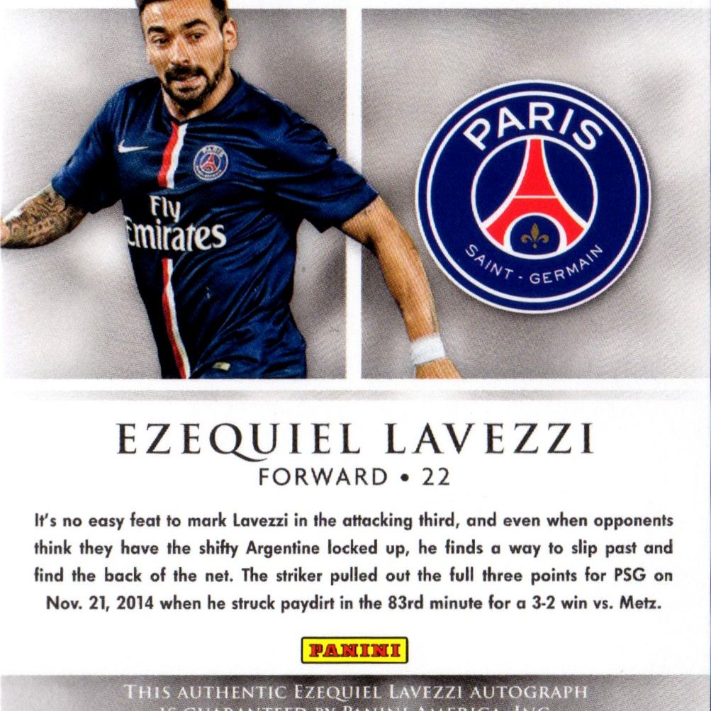 Ezequiel Lavezzi - Card autografata 'The Beautiful Game'