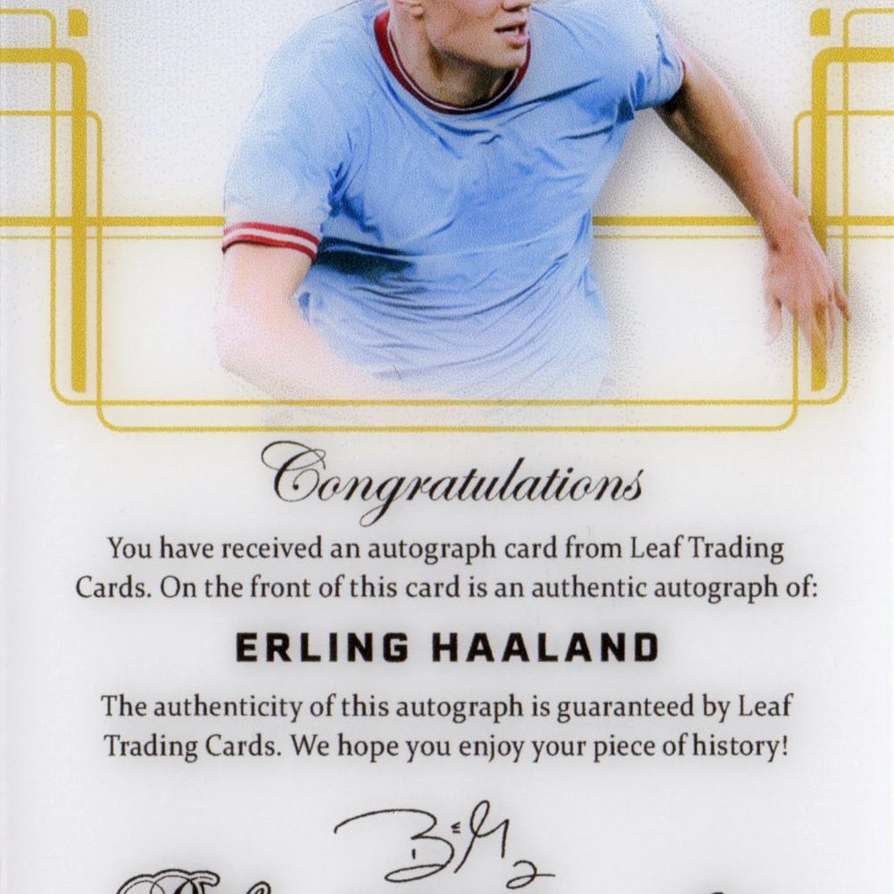 Erling Haaland - Card autografata Leaf Pearl Base Silver Spectrum 3/10