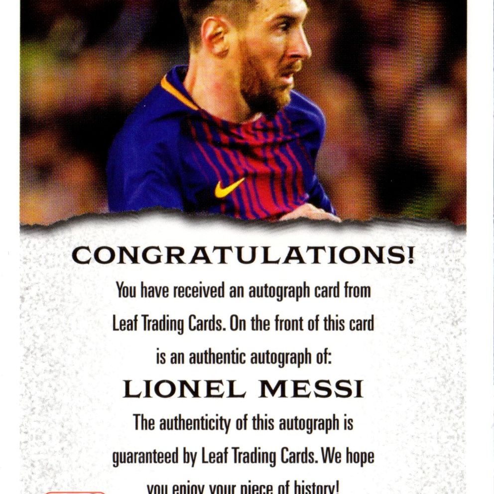 Lionel Messi - Card autografata 4/5, produzione Leaf 2022