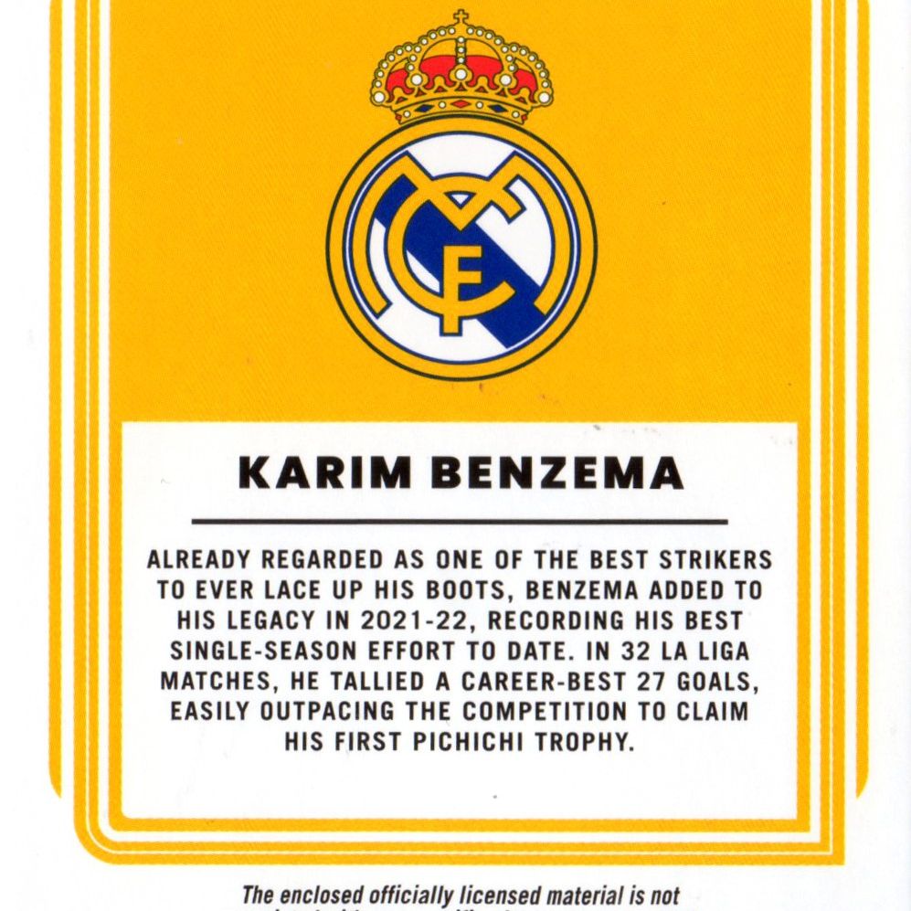 Karim Benzema - Real Madrid – Panini Donruss Kit Series Patch, 2023