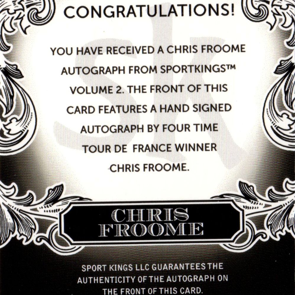 Chris Froome - Card autografata SportKings, 2020