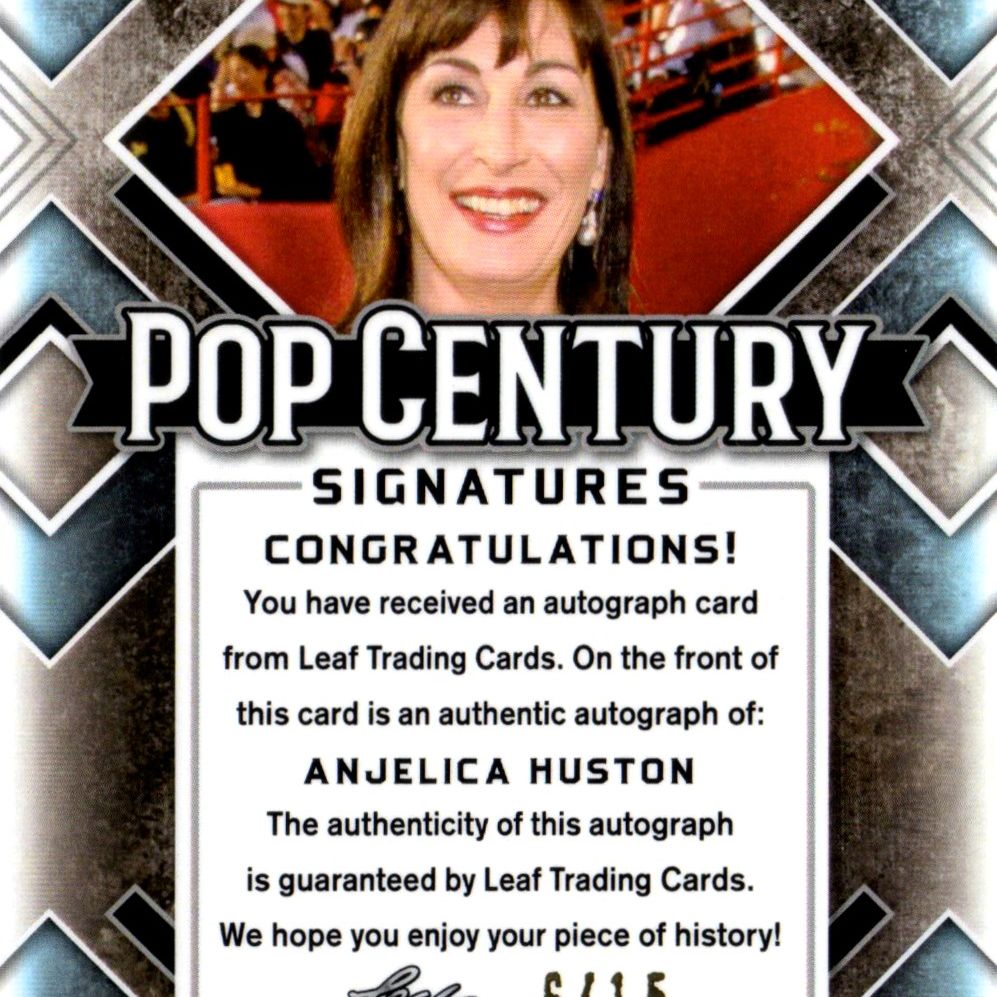 Anjelica Huston - Leaf Pop Century Prismatic Pink 6/15, carta autografata