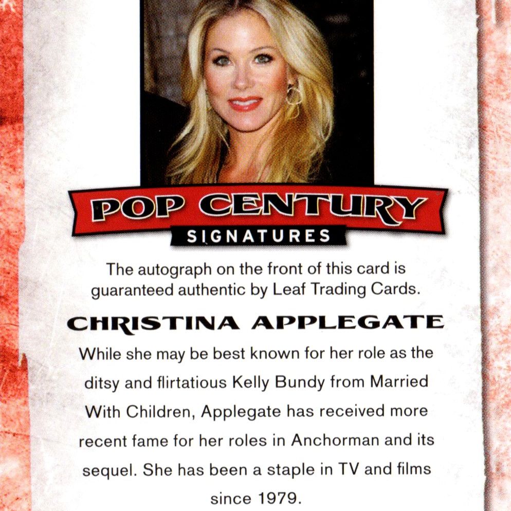 Christina Applegate - Leaf Pop Century - Carta autografata