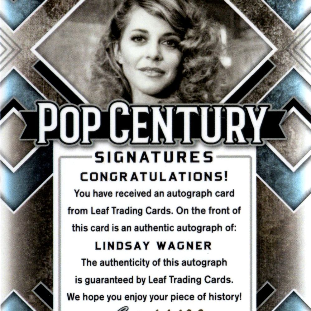 Lindsay Wagner - Leaf Pop Century Purple Wave 11/20, autografo