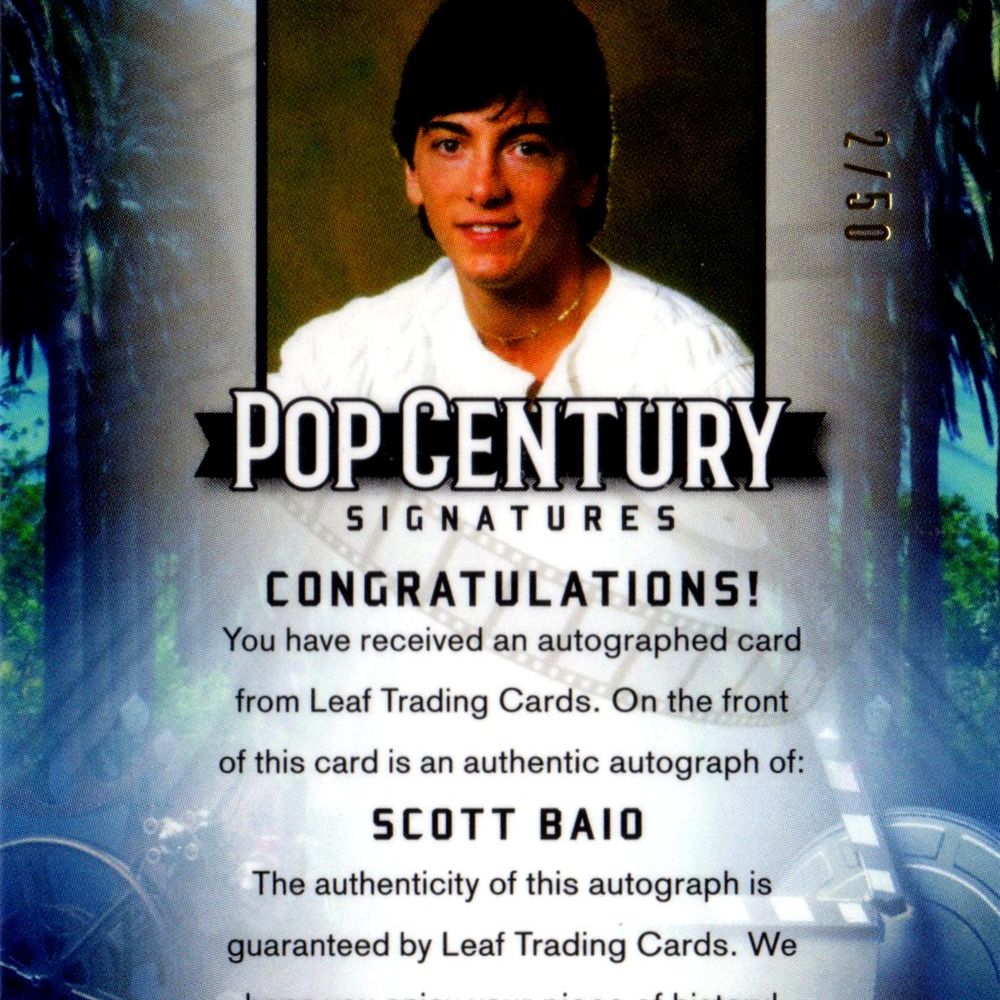 Scott Baio - Leaf Pop Century Signatures Refractor, autografo 2/50
