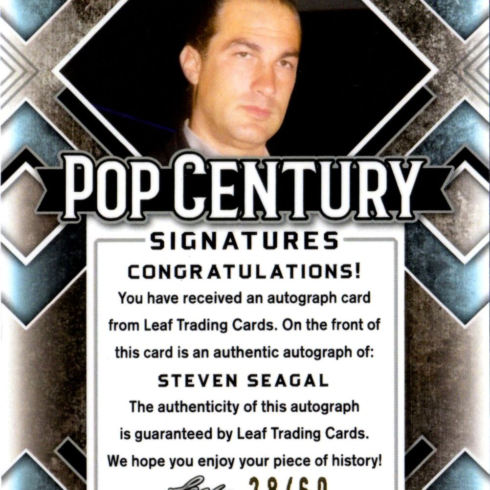 Steven Seagal - Card autografata Leaf Pop Century, tiratura 28/60