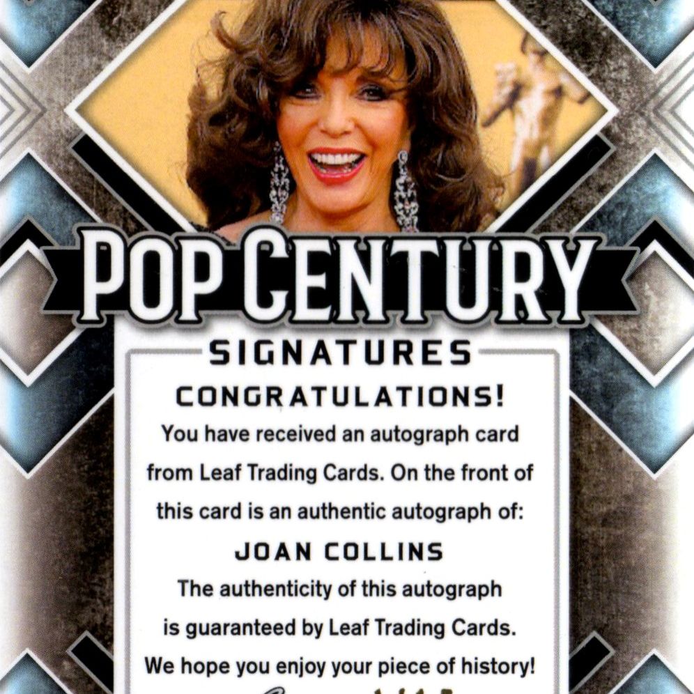 Joan Collins - Leaf Metal Pop Century Purple Refractor 4/15, autografato