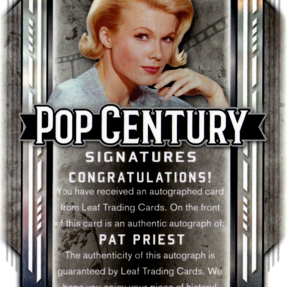 Pat Priest - Leaf Pop Century Flawed 9/15, card autografata