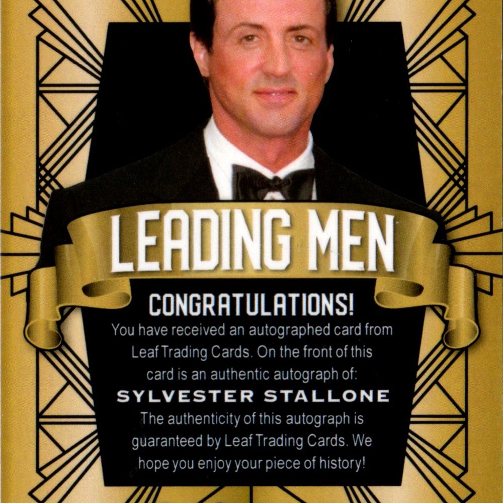 Sylvester Stallone - Leaf Pop Century Leading Men 2/3, card autografata