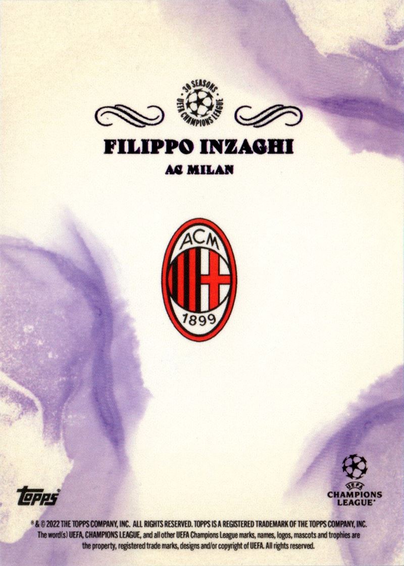 Filippo Inzaghi - Milan - Topps Pearl UCL Soccer 3/25 | Pop 