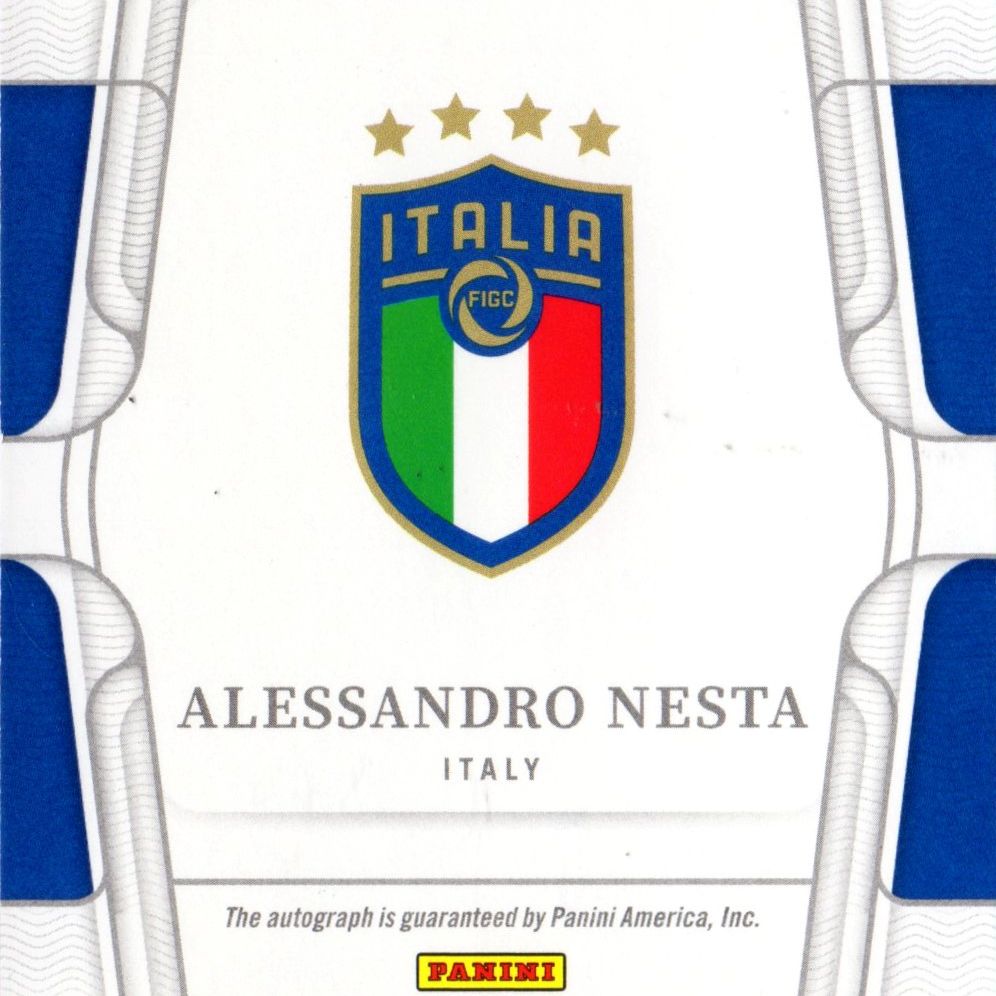 Alessandro Nesta - Card autografata Panini National Treasures World Cup Qatar 94/99