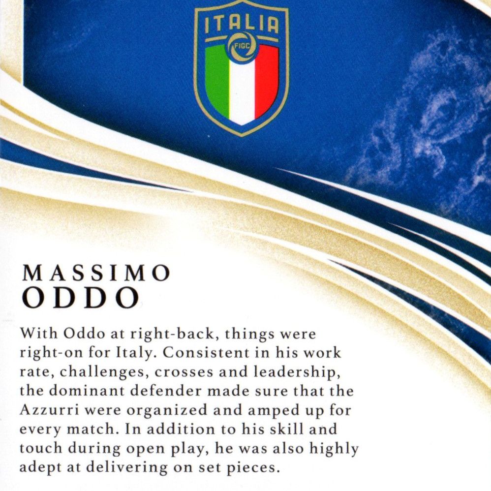 Massimo Oddo - Card autografata - Tiratura 99/99, Panini America 2020