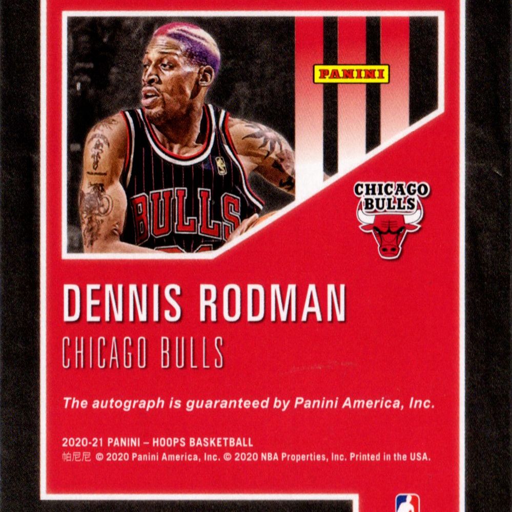 Dennis Rodman - Card autografata 'Panini Hoops Great Significance', 2020