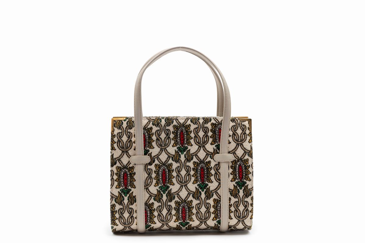 Gucci - Borsa in tessuto con stampa Leonardo, anni '60