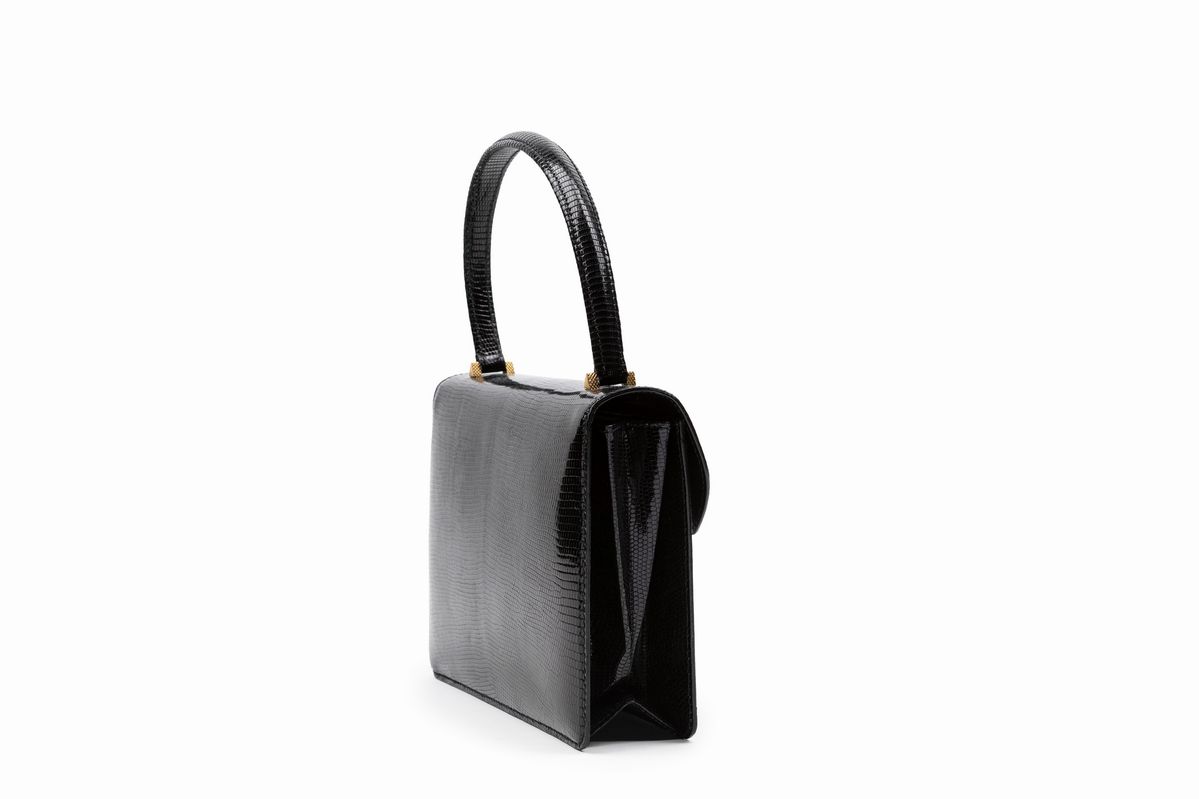 Gucci - Borsa in pelle di lucertola nera, Anni '60