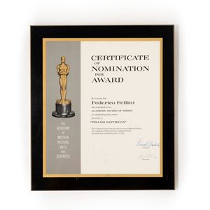 Satyricon - Certificate of Nomination for Award