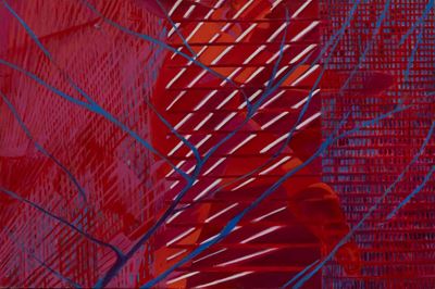 Neon al tramonto, smalto su tela, 1989