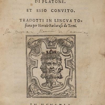 Il Comento sopra il Convito di Platone, Venezia, 1544