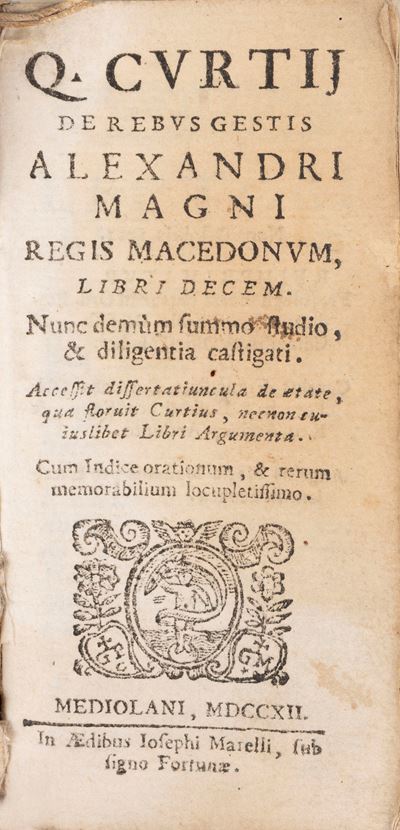 Curzio Rufo, De rebus gestis Alexandri Magni Regis Macedonum, 1712