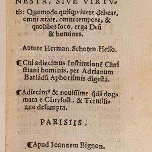 Hermannus Schottennius - Vita Honesta Sive Virtutis
