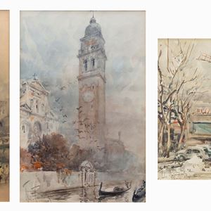 Vedute di città: Parigi; Venezia; Anversa