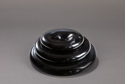 Pomeri, serie di tre posaceneri impilabili in vetro soffiato, circa 1970