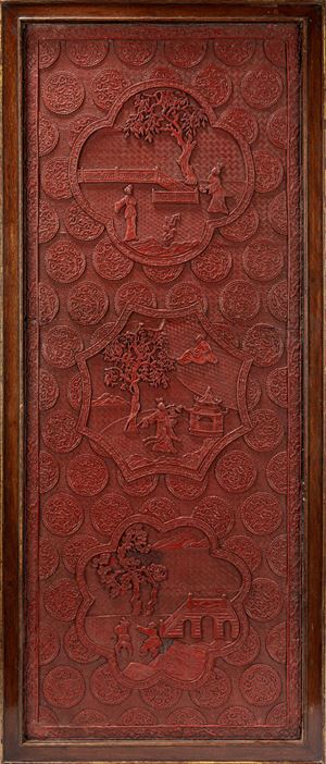 A RED LACQURED PANEL