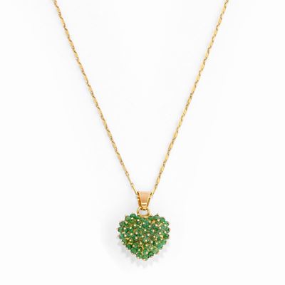 Pendente con smeraldi, oro giallo 18k