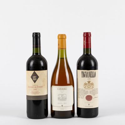 Antinori 1 Bt Guado al Tasso 1998, 1 Bt Tignanello 1999, 1 Bt Cervaro della Sala 2000