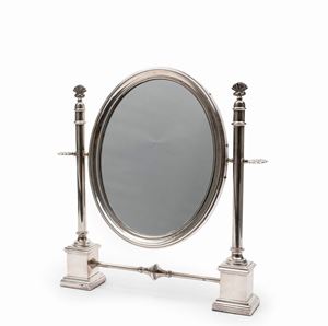 Metal silver plated vanity mirror