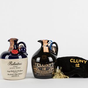 Ballantines and Cluny Scoth Whisky Ceramic Decanter (2 BT)