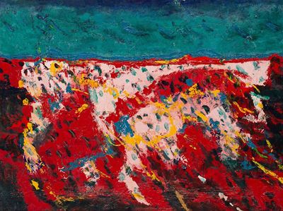 Paesaggio, olio su tela, 1965