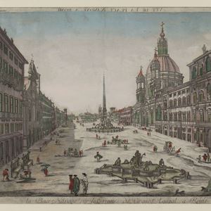 Jean Barbault - Vue de la place Navone sur les ruines du Cirque Agonale à Rome