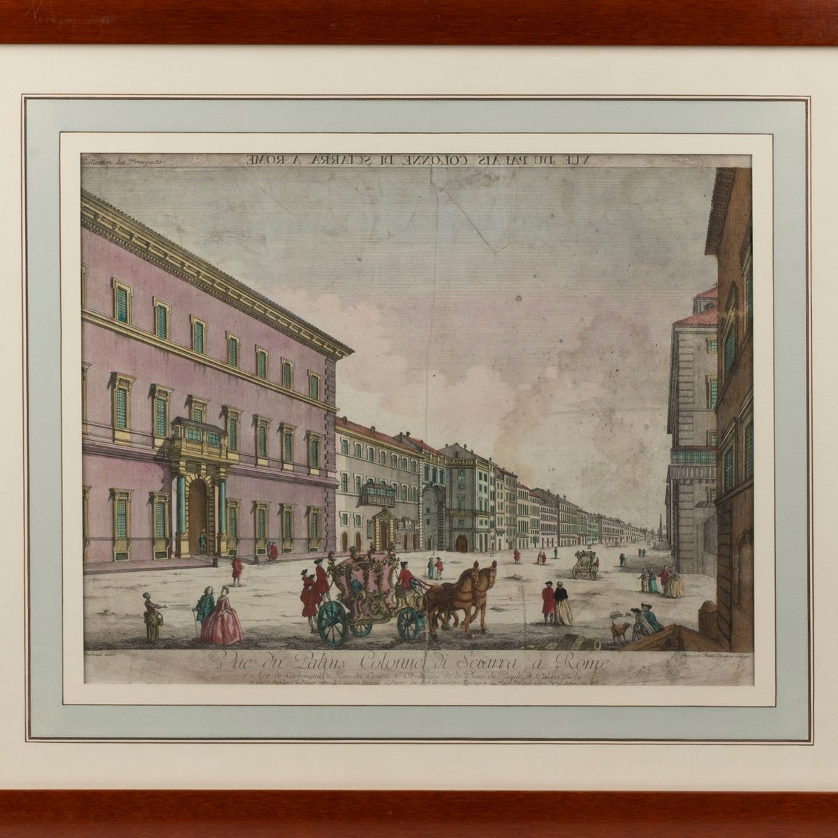 Jean Barbault - Vue de la place Navone sur les ruines du Cirque Agonale à Rome, incisione, 1700
