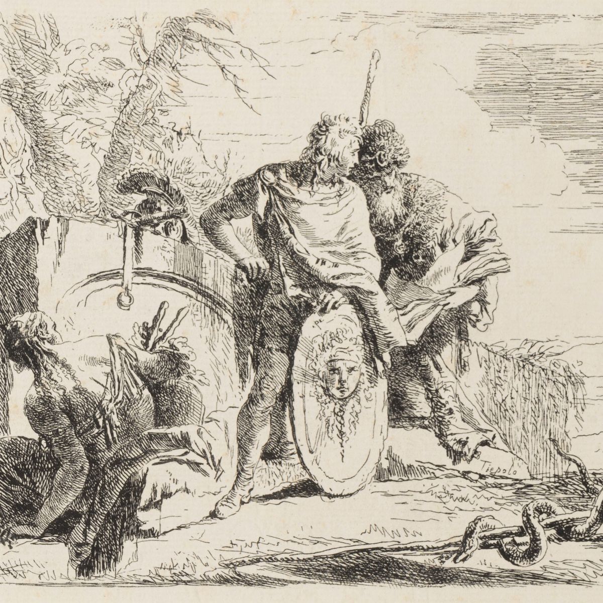 Tiepolo, Giandomenico - Tiepolo, Lotto di 10 incisioni del XX secolo