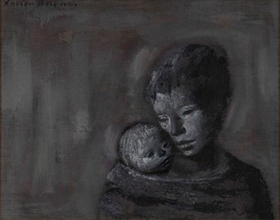 Maternità (1965), olio su tela