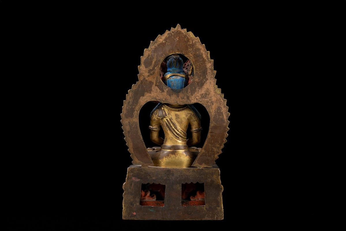 Buddha Amitayus, Scultura in bronzo dorato, Cina, Qianlong, 1770