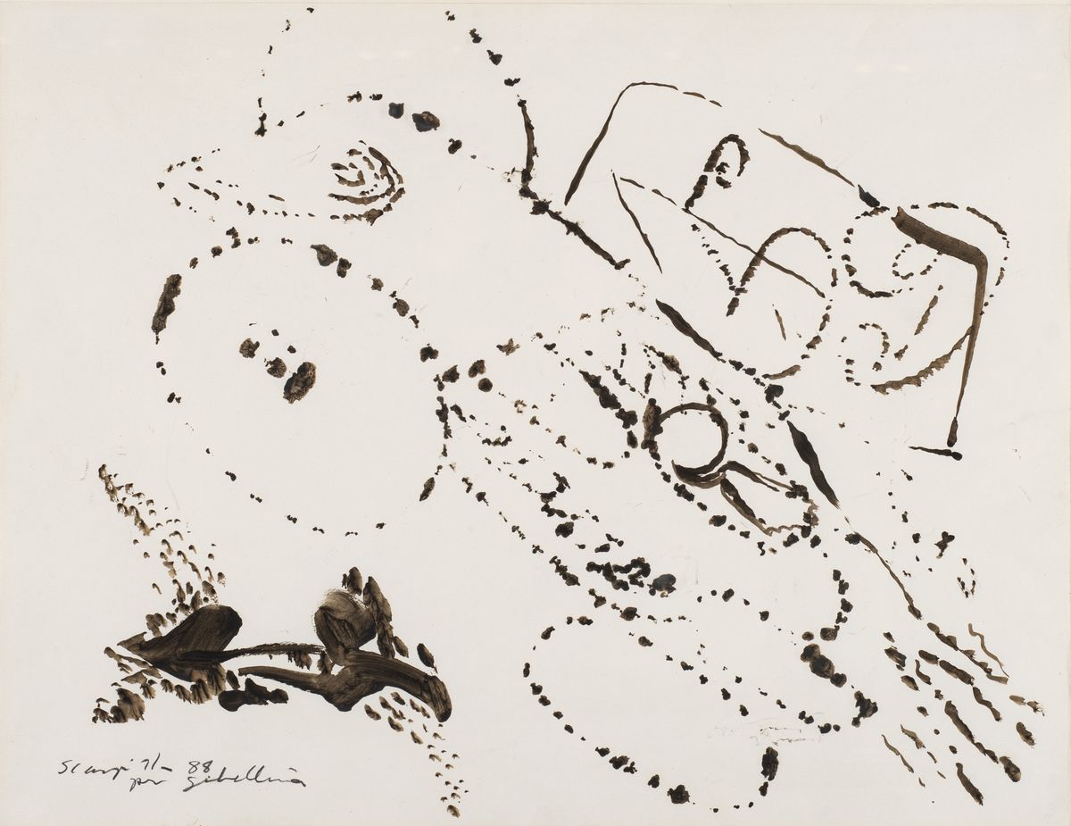 Scarpitta per Gibellina (incidente di macchina), gouache su carta