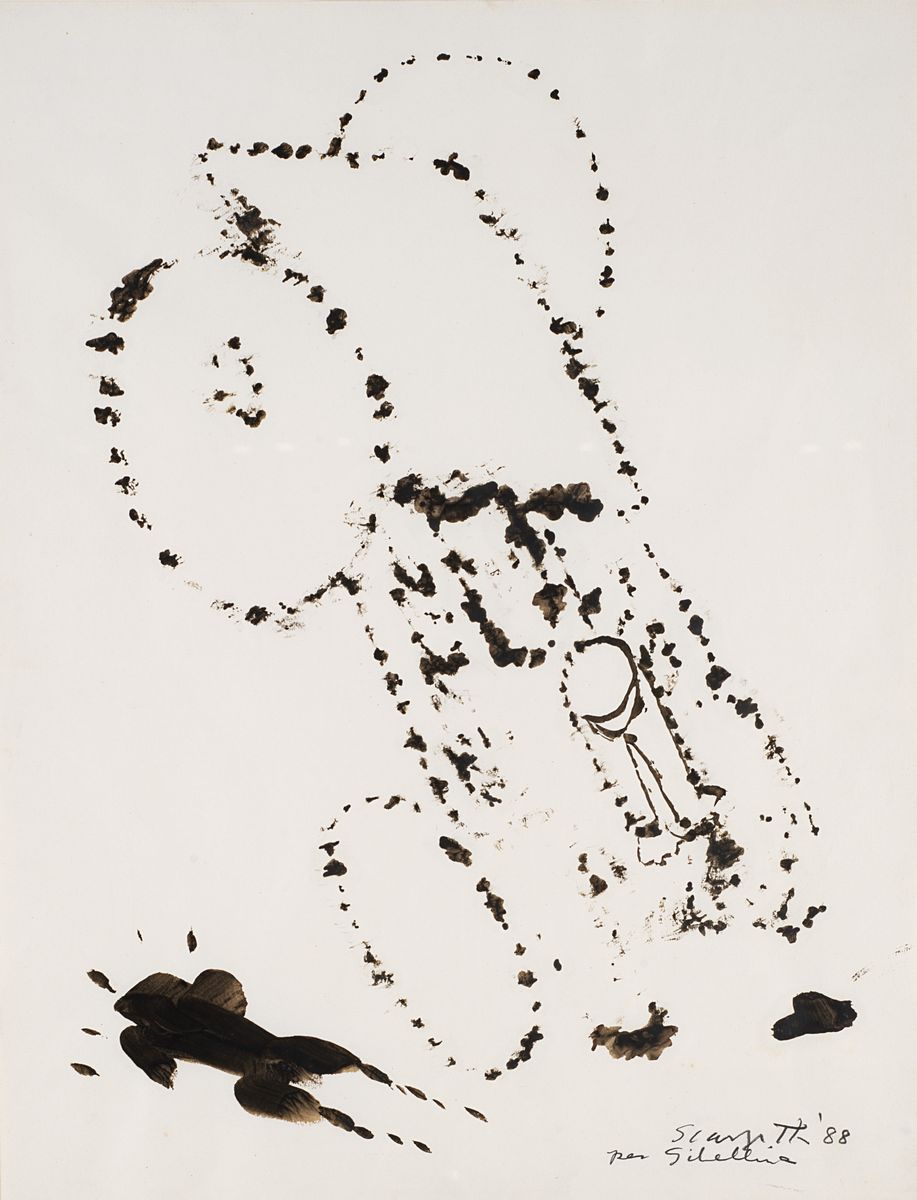 Scarpitta per Gibellina (incidente di macchina), gouache su carta