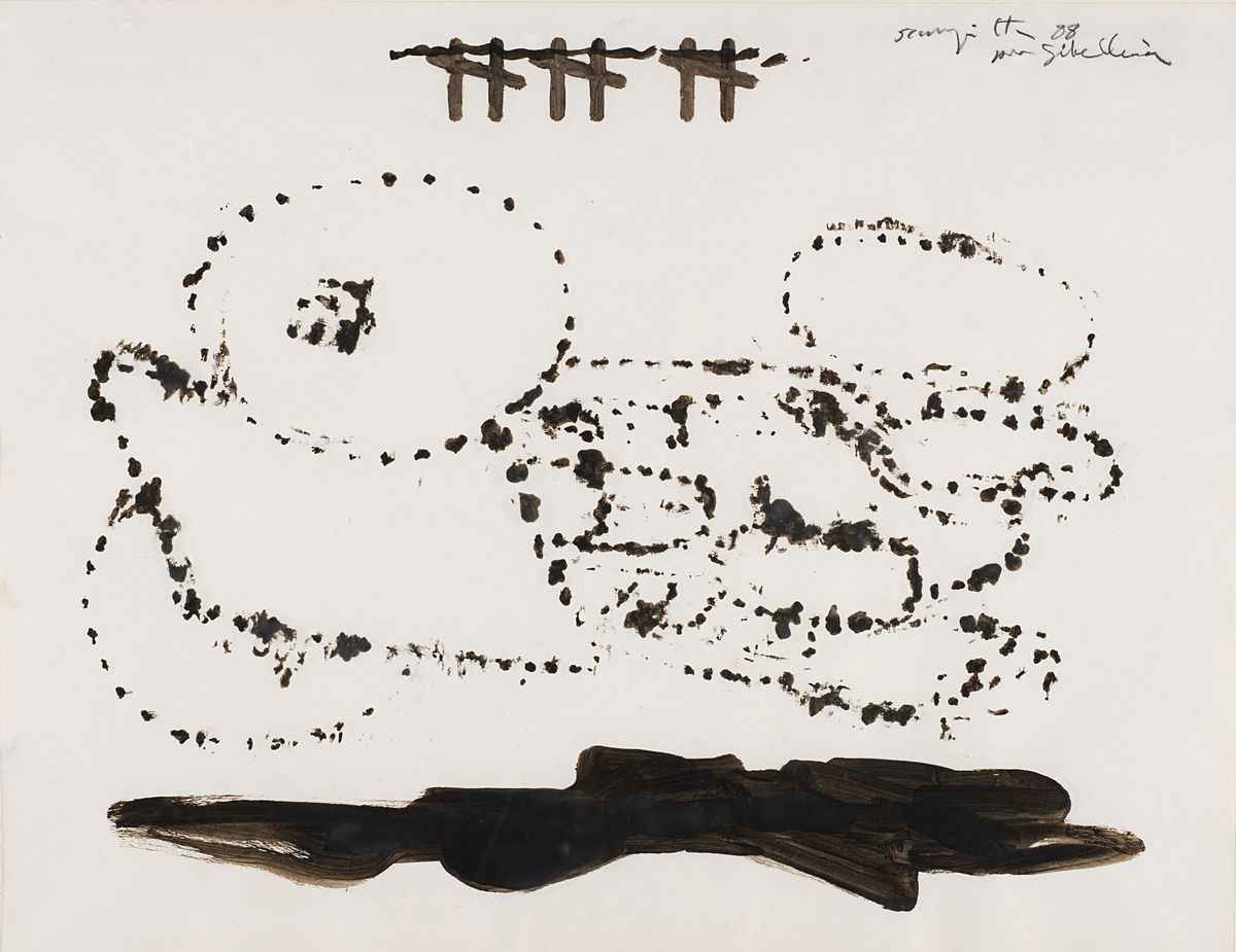 Scarpitta per Gibellina (incidente di macchina), gouache su carta
