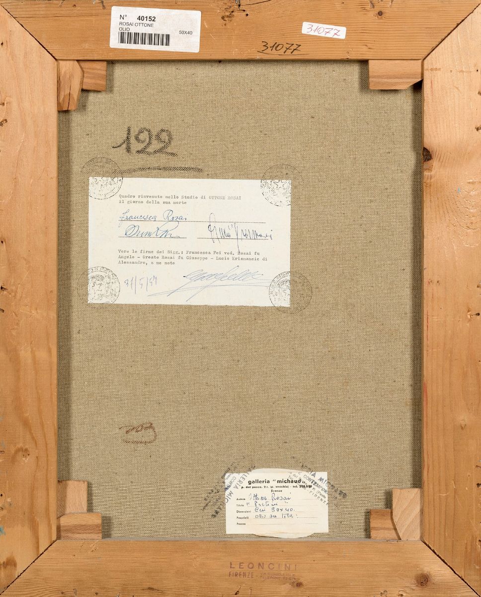 Ottone Rosai - Pretini, olio su tela, cm 50,3x40, 1956 ca.