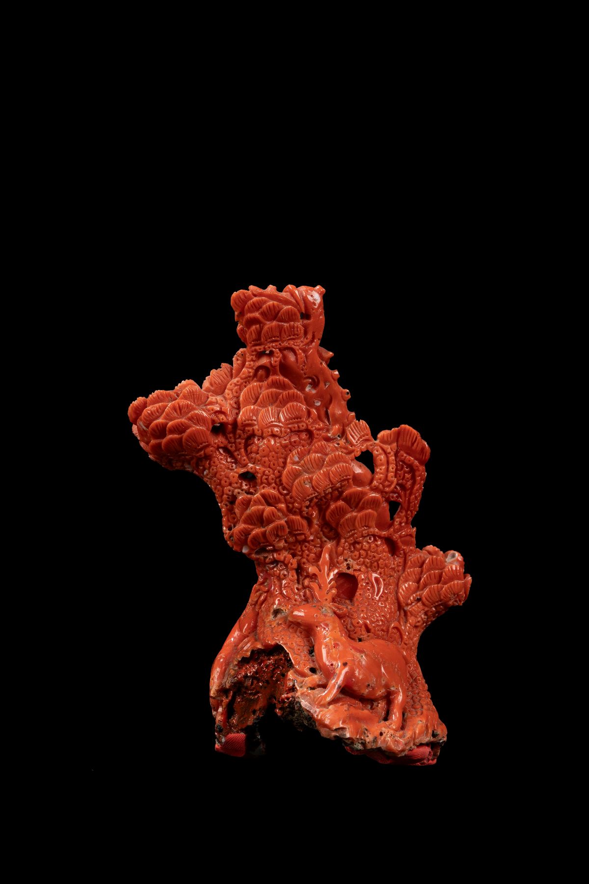 Scultura in corallo, Shoulao con tre cervi