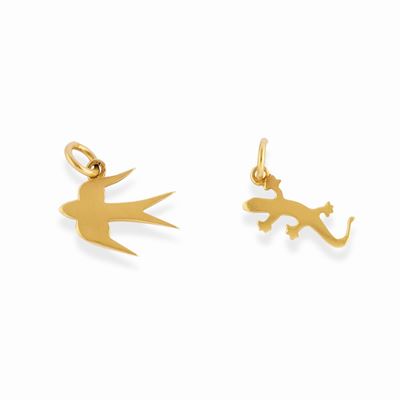 Due pendenti in oro giallo 18k
