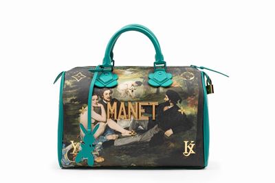Jeff Koons, Borsa Speedy in tela dipinta 'Déjeuner sur l'herbe' e pelle, edizione limitata