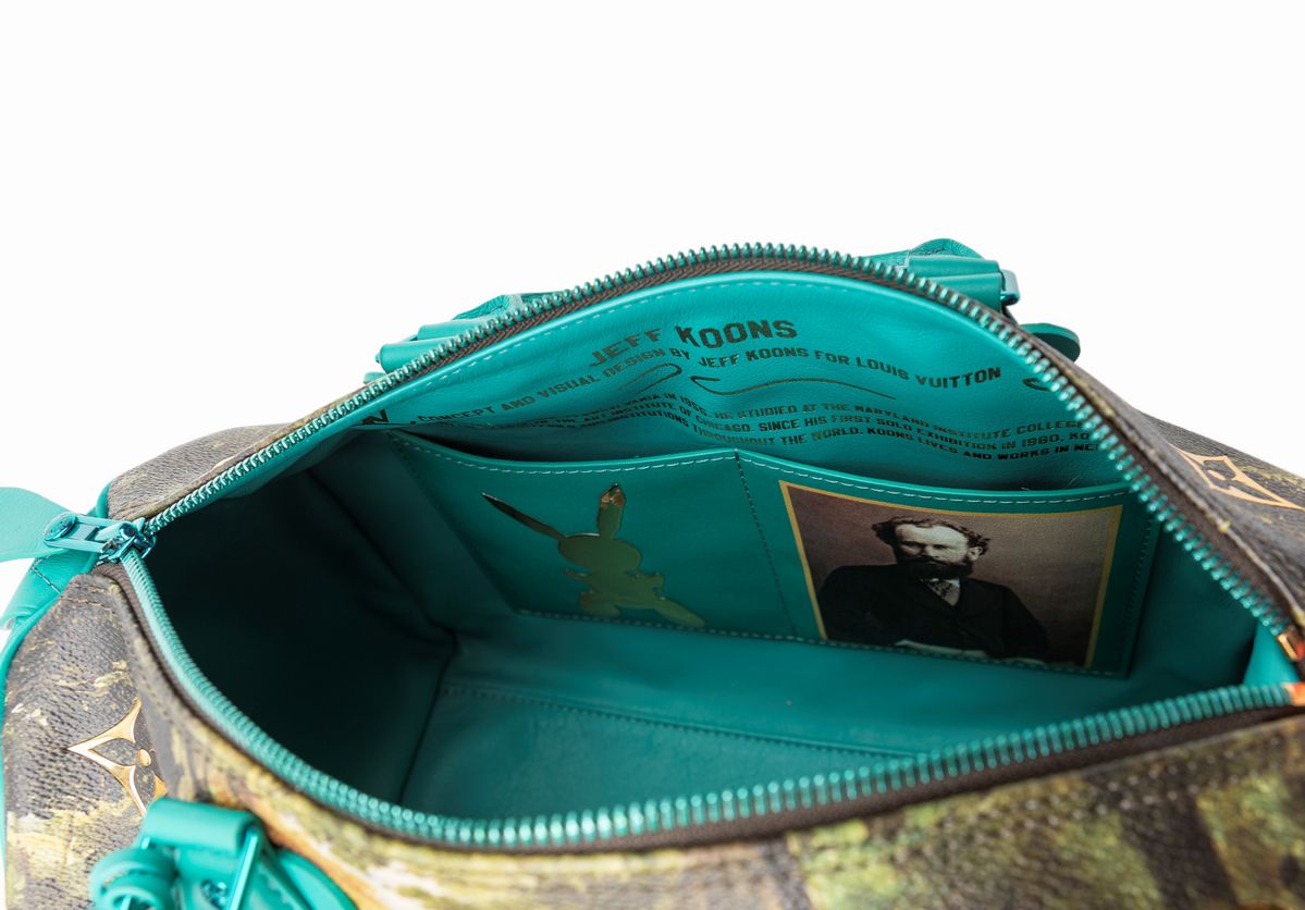 Louis Vuitton - Jeff Koons, Borsa Speedy in tela dipinta 'Déjeuner sur l'herbe' e pelle, edizione...