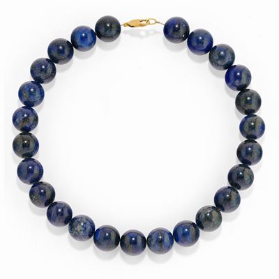 Collana in oro giallo 18k con lapislazzuli