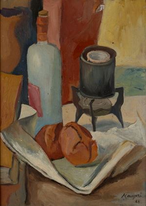 Still life with stove and bread